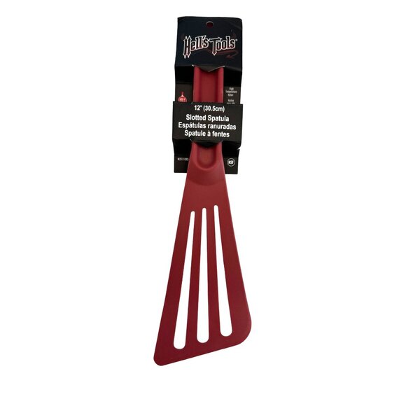 Hells Tools 12" Slotted Spatula By Mercer Culinary - Heat Resistant Red Nylon - Picture 4 of 4
